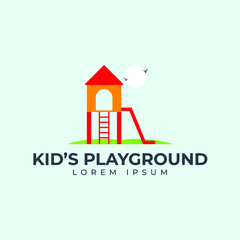 Kids playground logo design template