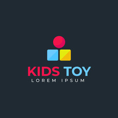 Kids toy logo design template