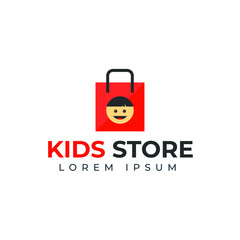 Kids shopping logo design template