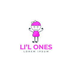 Little girl logo design template