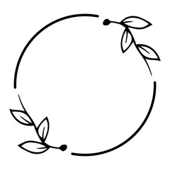 leaves circle frame