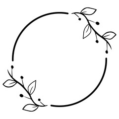 leaves circle frame