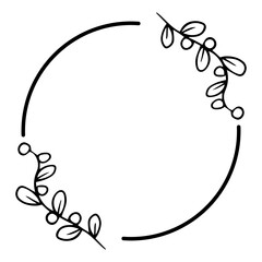 leaves circle frame