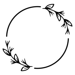 leaves circle frame