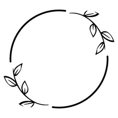 leaves circle frame
