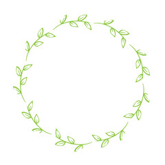 Fototapeta premium round leaves frame