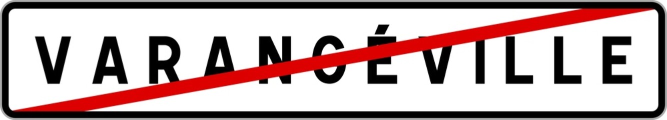 Panneau sortie ville agglomération Varangéville / Town exit sign Varangéville