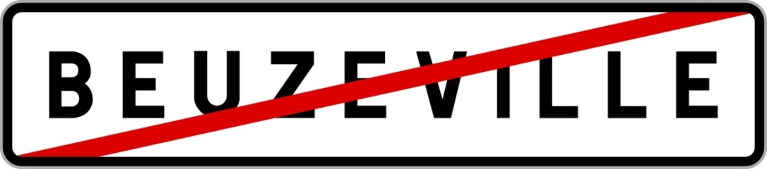 Panneau sortie ville agglomération Beuzeville / Town exit sign Beuzeville