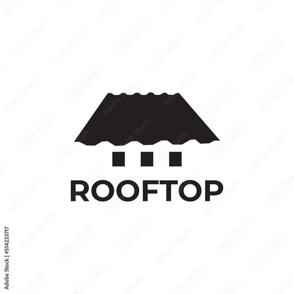 Poster rooftop building home logo design