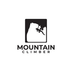 Extreme outdoor mountain climber logo design