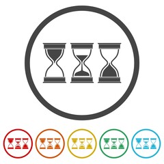 Fototapeta premium Hourglass icons set icons in color circle buttons