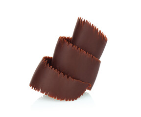 Chocolate Curl on white background