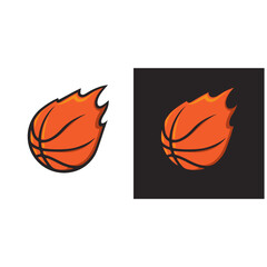 Basketball fire logo template vector design