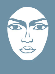 Woman face. Vector drawing icon
