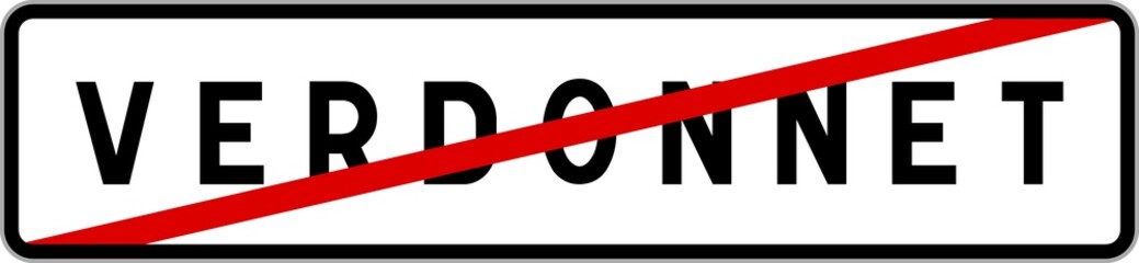 Panneau sortie ville agglomération Verdonnet / Town exit sign Verdonnet