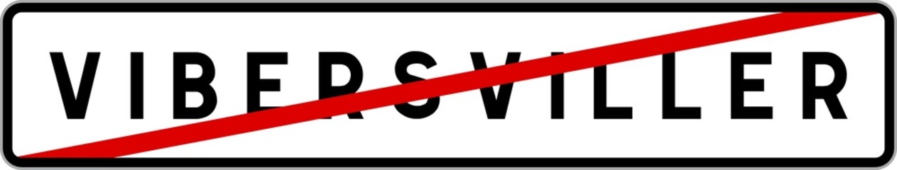 Panneau sortie ville agglomération Vibersviller / Town exit sign Vibersviller