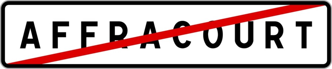 Panneau sortie ville agglomération Affracourt / Town exit sign Affracourt