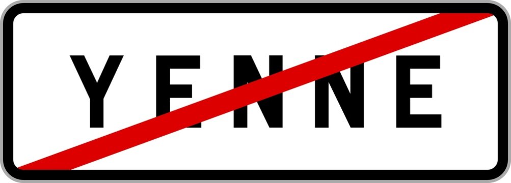 Panneau sortie ville agglom&eacute;ration Yenne / Town exit sign Yenne