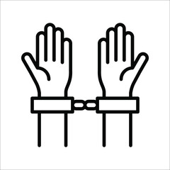 Handcuff icon, Vector illustration on white background. Handcuff, Police Equipment sign design template for web and mobile UI element