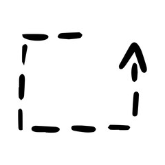 hand drawn dotted arrow