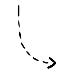 hand drawn dotted arrow