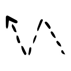 Obraz premium hand drawn dotted arrow