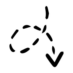 hand drawn dotted arrow