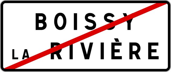 Panneau sortie ville agglomération Boissy-la-Rivière / Town exit sign Boissy-la-Rivière