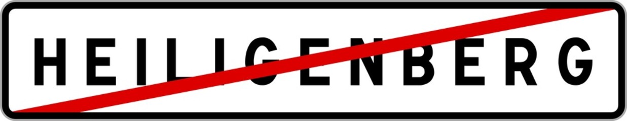 Panneau sortie ville agglomération Heiligenberg / Town exit sign Heiligenberg