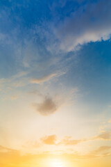 Fototapeta premium clouds and orange sky,Sky beautiful sunset background in twilight time, colorful scene, amazing nature landscape image