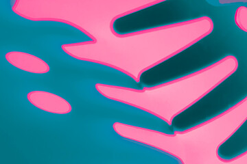 abstract figure of bluish tones on a pink background - 514239540