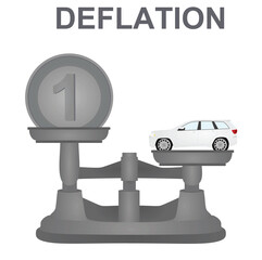 Inflation concept. Scale and goods. vector