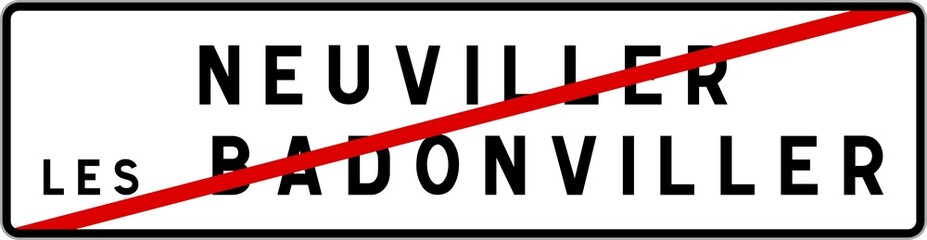 Panneau sortie ville agglomération Neuviller-lès-Badonviller / Town exit sign Neuviller-lès-Badonviller