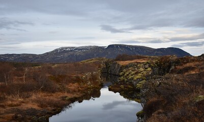 In-between the tectonic plates. UNESCO world heritage site