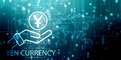 
2d illustration Yen currency Symbol 