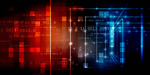 2d illustration Abstract futuristic electronic circuit technology background