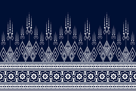 Geometric ethnic oriental ikat pattern traditional Design for background,carpet,wallpaper,clothing,wrapping,Batik,fabric,Vector illustration.embroidery style,Seamless pattern