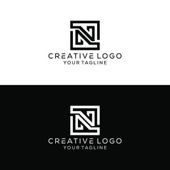 creative letter n logo design vector
