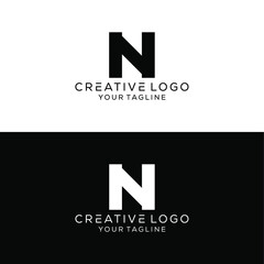 creative letter n logo design vector