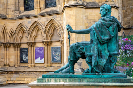 Statue of Constantine the Great at York Minster in York, UK