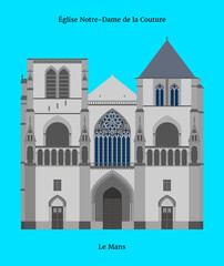 Église Notre-Dame de la Couture du Mans, France - obrazy, fototapety, plakaty