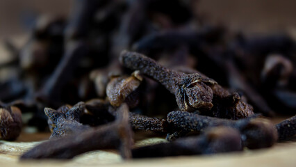 Close-up. Spice Cloves. Dry fragrant spices. Whole Cloves