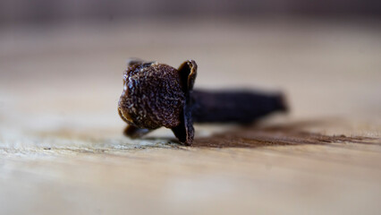 Close-up of dry cloves. Dry fragrant spices. Spice Cloves
