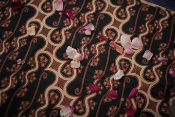 background traditional fabrics and flowers