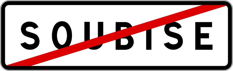 Panneau sortie ville agglom&eacute;ration Soubise / Town exit sign Soubise