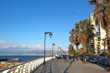 Fototapeta premium Beirut Corniche on a sunny day. 