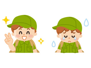 喜びと悲しみ　探検隊の男の子　ボーイスカウト　冒険　アウトドア