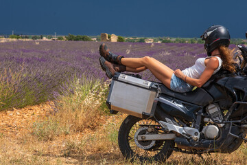 Motorcyclist traveller around the world