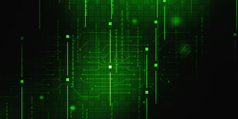 2d illustration abstract digital binary data on computer screen