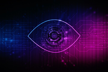 2d illustration Abstract futuristic electronic circuit technology background